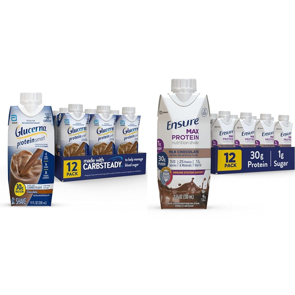 Glütserna valk Smart Nutritional Shake & Garanteeri Max Valgu Toitumine raputada 30 g valku, 1 g suhkrut, kõrge valgukokteil, piimašokolaad, 11 Fl Oz (pakk 12), vedelik, halal