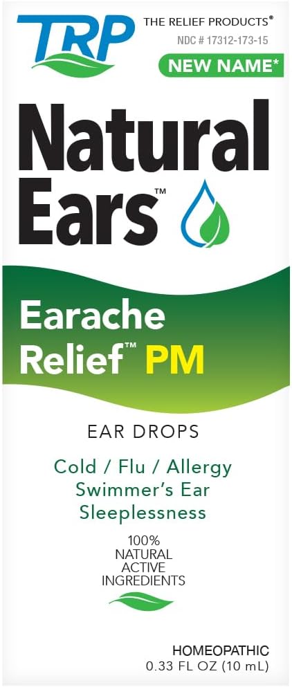 Abitooted PM Earache Relief - 100% looduslikud aktiivsed koostisosad - Öine valem, et rahustada kõrva ebamugavust - Kõrva tilgad 0,33 Fl Oz