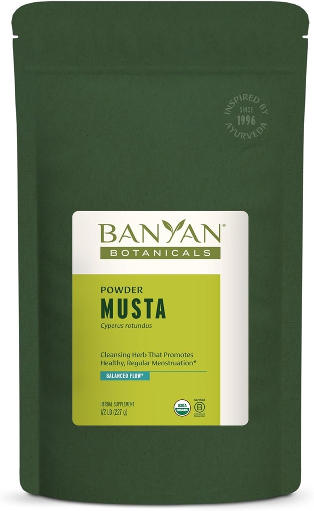 Banyan Botanicals Musta Powder - Orgaaniline Cyperus Rotundus - Looduslik Ayurveda Taimne Menstruatsiooni Täiendus - Maksa Tervise Täiendus ja Seedimise Abi * - 1⁄2 lb. - Mitte-GMO Jätkusuutlikult Allikas Vegan