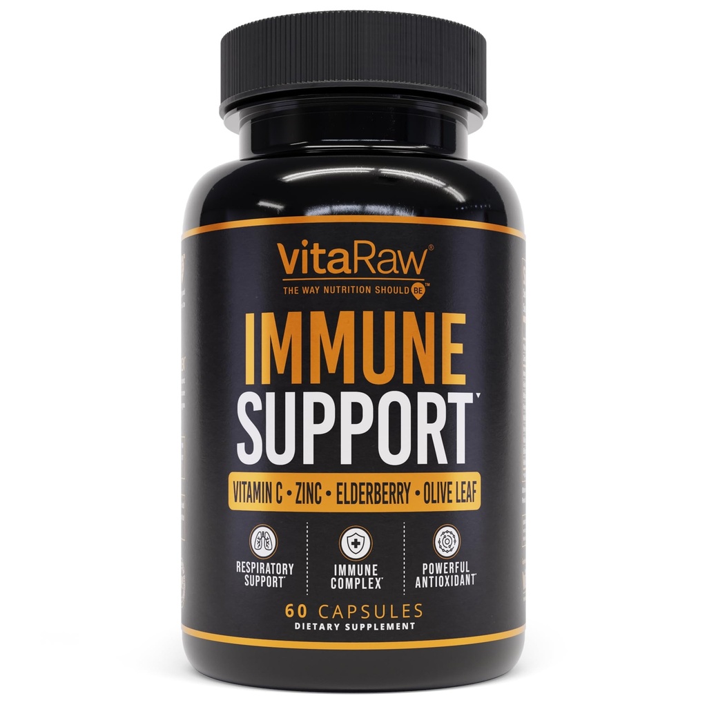 Immuunsüsteemi tugivitamiinid - Elderberry koos tsink, vitamiin C ja küüslauk täiskasvanutele - Sambucus Black Elderberry kapslid ja Echinacea Immunity Renewal Complex
