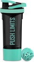 Artoid Mode 24-Ounce Protein Shaker Bottle, Dual Segamistehnoloogia, BPA Free, Aqua Green / Black