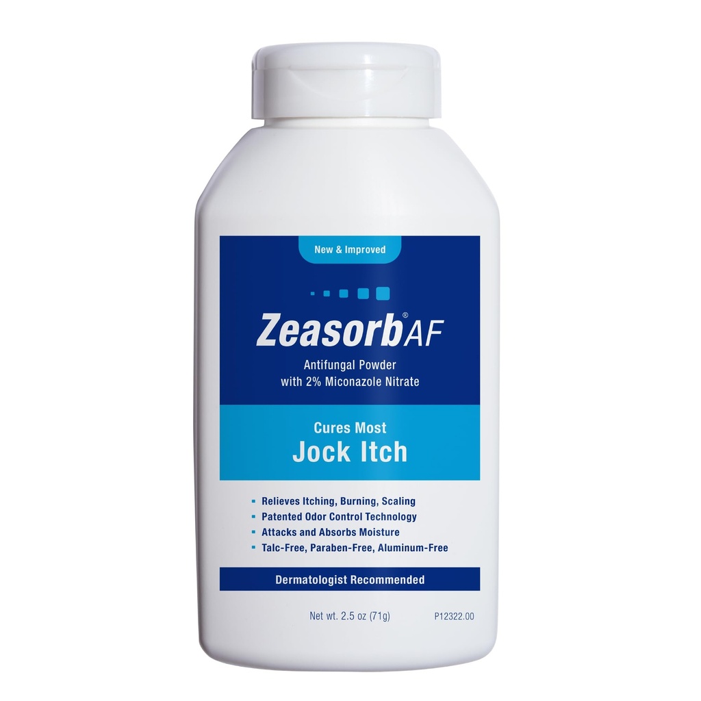 Zeasorb AF Jock Itch Powder, Super Absorbent, Scaling & Burning Relief, 2,5 Oz