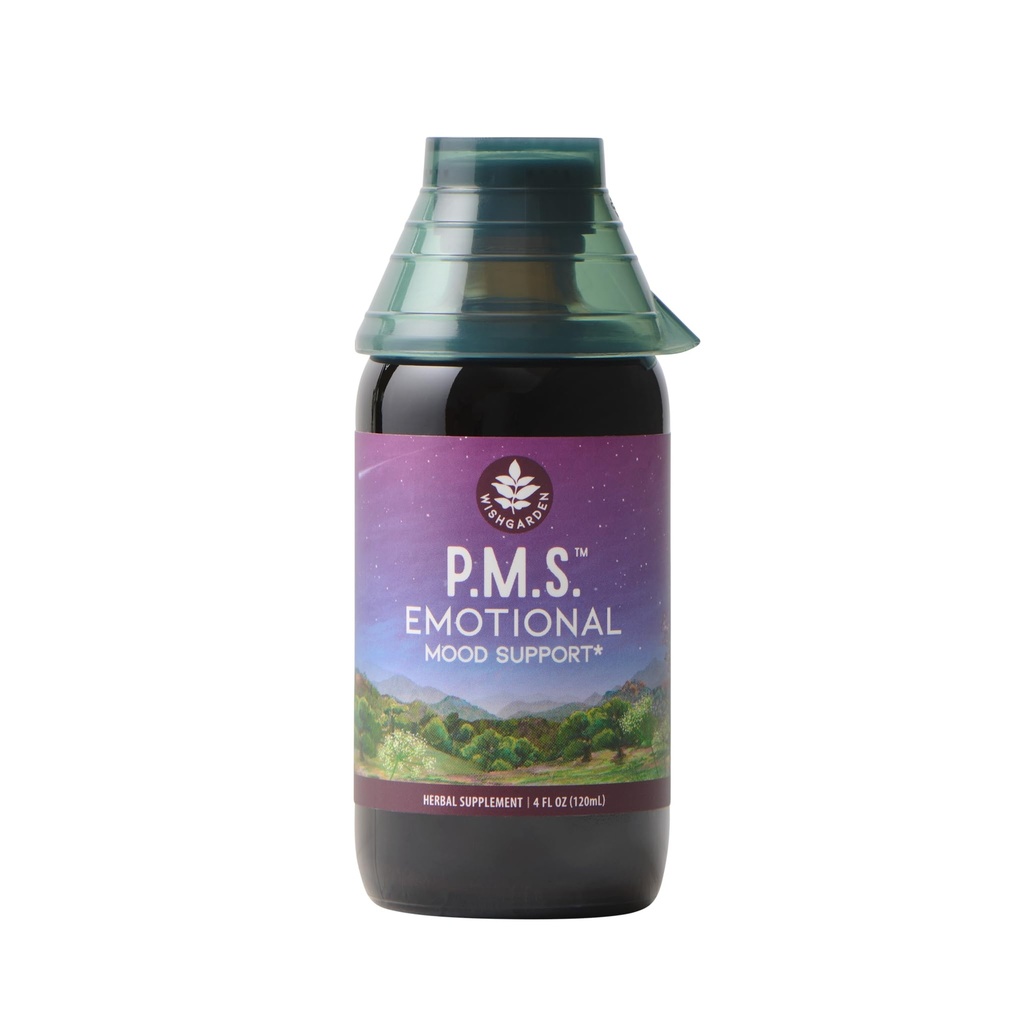 WishGarden Herbs PMS Emotsionaalne Naistele - Taimne PMS Support Supplement naistele Vitex Berry & Blue Vervain, PMS Mood Swing Relief & PMDD Relief Supplement, Emotsionaalne tugi PMS, 4oz