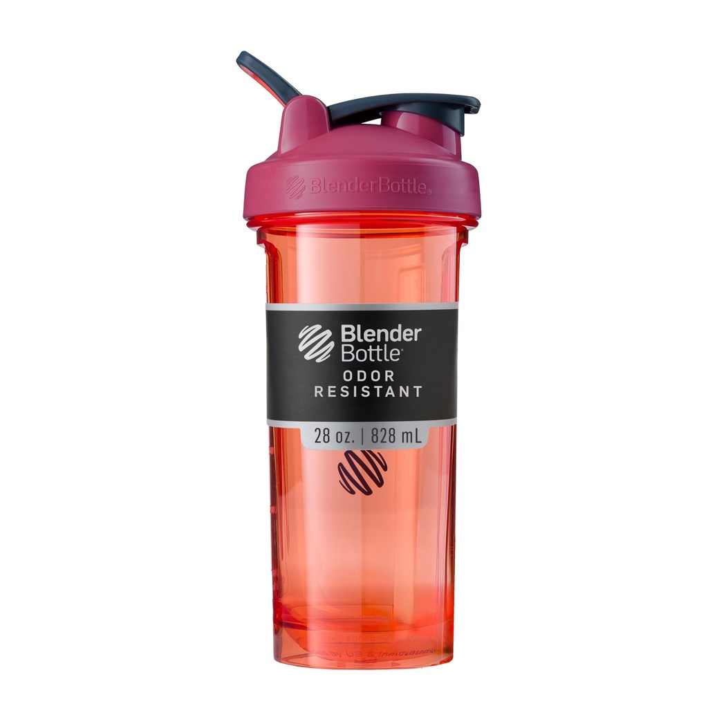 BlenderBottle Shaker Bottle Pro seeria sobib ideaalselt valgu raputamiseks ja eeltreeninguks, 28-kordne, täisvärviline korall