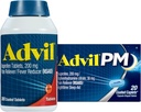 Advil valu leevendaja ja palaviku vähendaja, Ibuprofeen 200mg valu leevendamiseks - 300 krahv, Advil PM valu leevendamine ja öine uneabi, Ibuprofeen valu leevendamiseks ja difenhüdramiintsitraat - 20 krahv