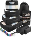 Veken 10 Set/8 Set Packing Cubes for Travel Essentials, Kohvri Korraldaja Kotid 4 Suuruses, Carry-On Pagasi Tarvikud Suure Pesu Ja Tualettkott, Must-Have Lennukile, Road Trip & Camping
