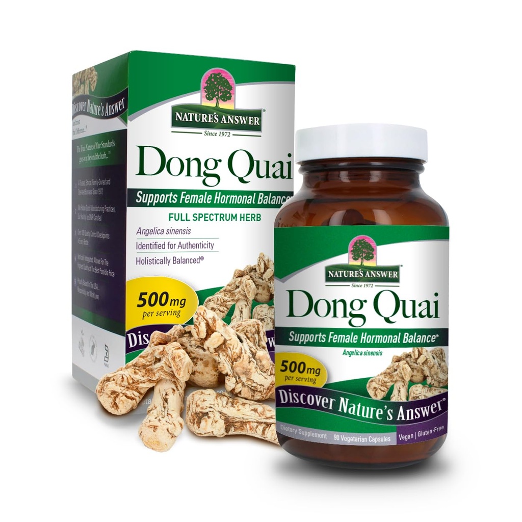 Looduse vastus Dong Quai Juur 1000mg | Toidulisand | Toetab Naiste Hormoonide Tasakaalu | Mitte-GMO, Vegan, Kosher Certified & Gluteenivaba | Taimetoitlased Kapslid 90ct