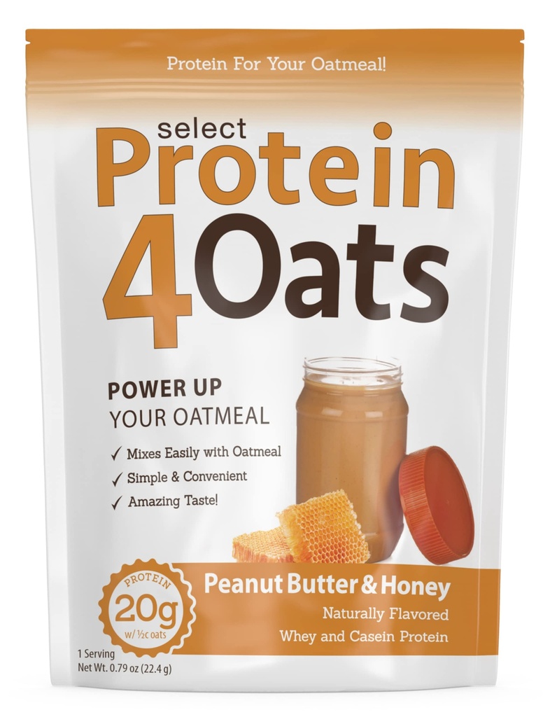 PEScience Protein4Oats, Valgupulber, mis teeb hämmastava maitsega Valgukaerajahu, vadaku ja kaseiiniga, gluteenivaba, maapähklivõi ja mesi, 12 serveerimist