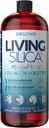 Orgono Living Silica Collagen Booster | Vegan Mineral-Based Silica Supplement | Toetab Tervislik kollageeni & Elastin tootmine liigeste ja luude tugi, hõõguv nahk, Tugevad juuksed ja küüned | 33,8 Fl Oz