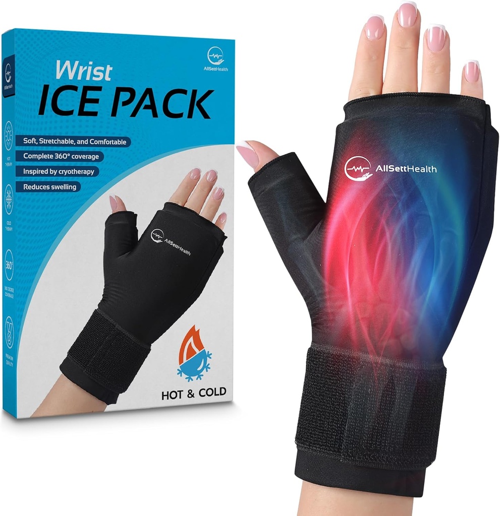 Wrist Ice Pack Wrap - Hot ja Cold Gel Thumb & Hand Ice Pack Kinnas Artriit Relief | Microwavable & sügavkülmik ohutu, kahekordne ravi Carpal Tunnel, Tendoniit, turse, suunatud Relief käsi