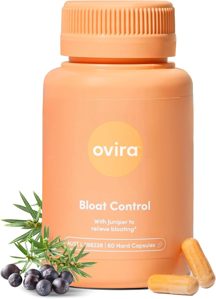Ovira Bloat Control Supplement koos JUNICLEAR - 60 kapslit gaasi ja Bloating Relief | Tõhus Debloating naistele ja meestele | Aitab vee säilitamise ja soodustab seedetrakti tervist - Pakend 1