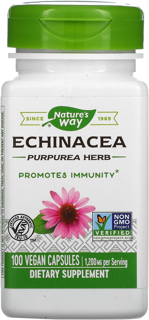 Nature's Way Echinacea Purpurea Herb, 1200 Mg Serving, 100 Count