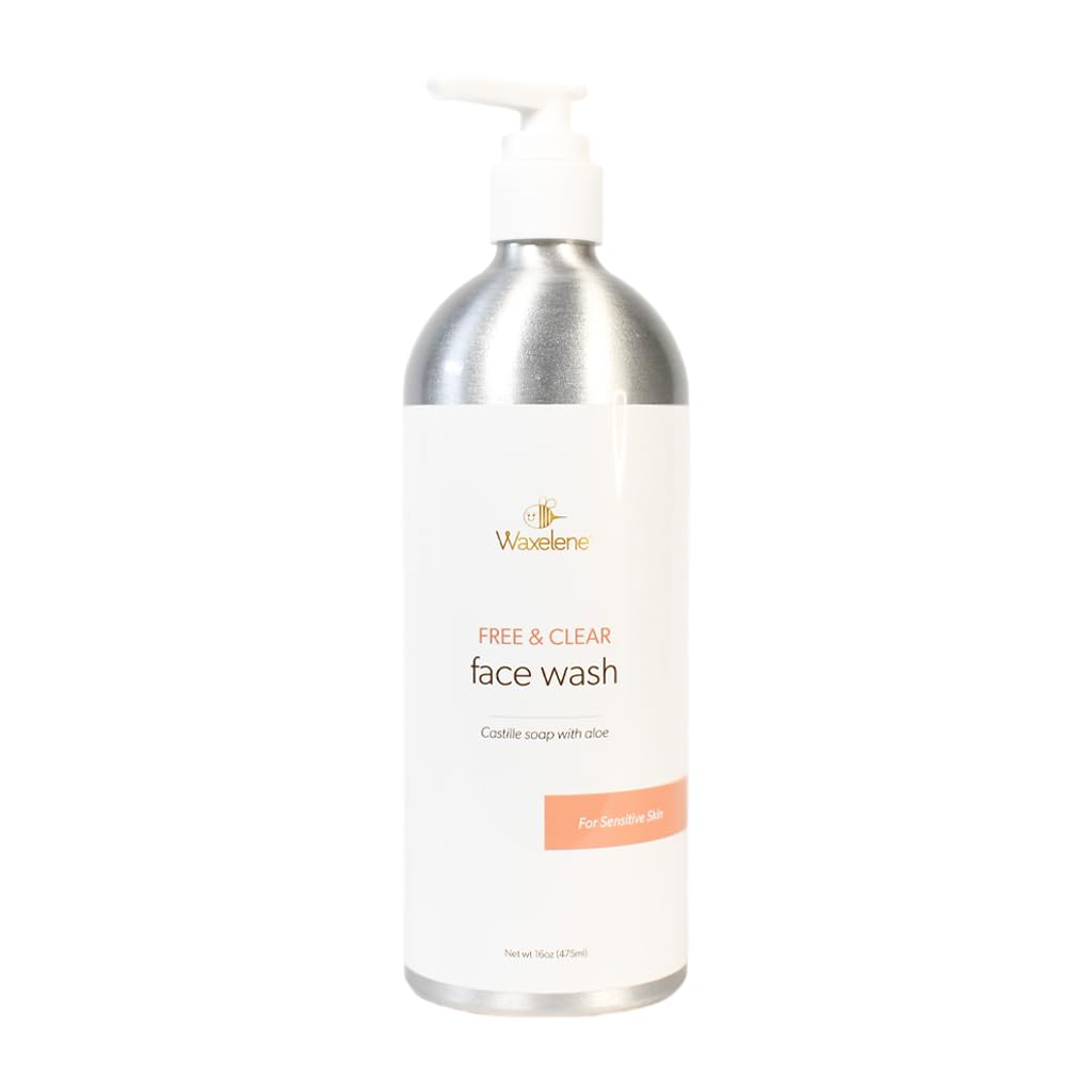 Waxelene näopesu, vaba ja selge, kodu suurus, 16oz, 475 ml, tundliku naha jaoks ohutu, ekseem, psoriaas, dermatiit, biolagunev, reef ohutu