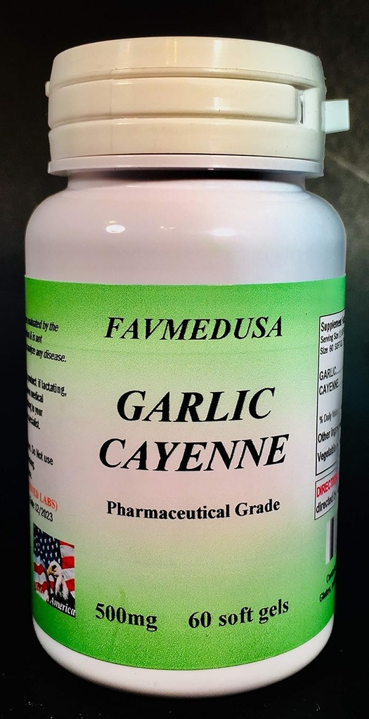 Küüslauk Cayenne, valmistatud USA-s - 60 pehmet geeli