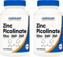 Nutrikostiin Tsink Pikolinaat 50mg, 240 Taimekapslit (2 pudelit) - Gluteenivaba ja mitte-GMO