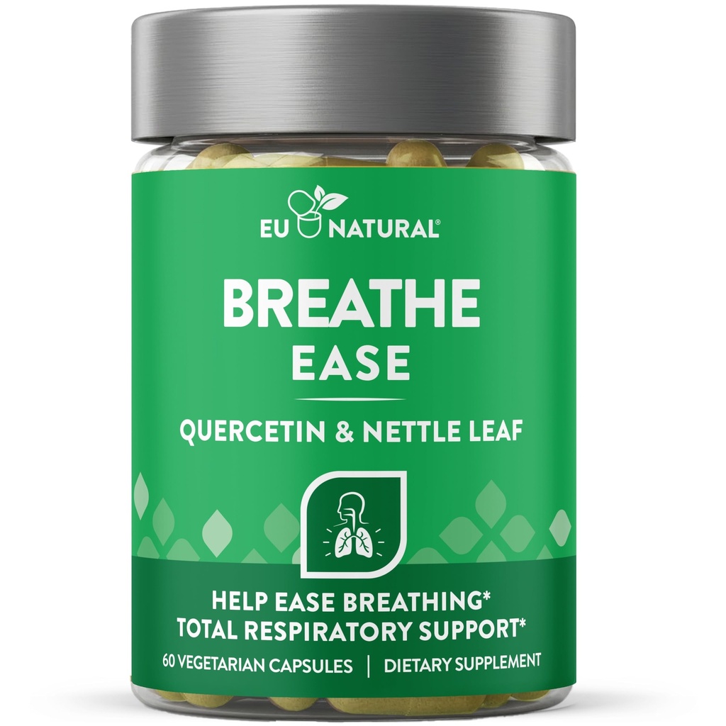 Hingamise inhalaatori tugisammas - Sinus, kopsud, avatud & Clear Airways - hooajaline nina tervis, bronhide tervis, tervislik rindkere - kvertsetiin, D-vitamiin, bromelainpillid - 60 taimset pehmet kapslit