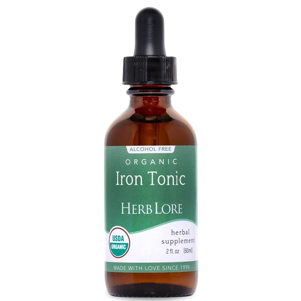 Herb Lore Raud Toonik - Orgaaniline Vedel Raud tilgad Täiendus Lastele Ja Naistele - Beebi, Imiku Ja Väikelapse Sõbralik - Taimepõhine, Vegan, Õrn, Mittekõhukinnisus Taimne Tinktuur (2 fl oz)