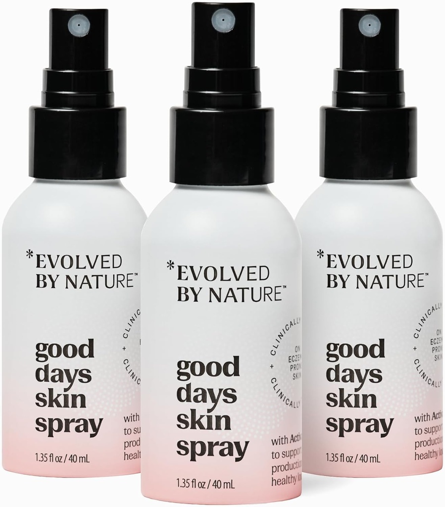 Arenenud looduse poolt Body Spray & Face Mist ekseemiohtlikule nahale, Good Days nahapihusti, 3 Pack, kliiniliselt tõestatud keha ja näopihusti, aitab vähendada kuiva ja tundliku naha ärritust ja punetust