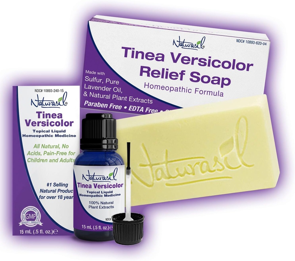 Tinea Versicolor Full Body Value Pack - Targeted Relief Vedelik (15ml) + 1 Anti-Itch Seep | Looduslikud koostisosad Ringworm, Candida, Itch & Tinea | õrn kõigile nahatüüpidele | Ohutu lastele ja täiskasvanutele