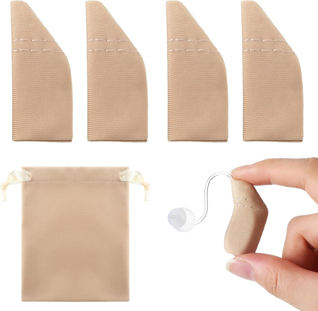 Nuanchu 2 pakendid Kuulmisabi Mugavuskaitse ladustamiskoti kuulmisabi kattega 1" kuni 1.25 "Kaitsta võimendeid mustuse, higi, tuule eest" (Fits 1" kuni 1.25, Khaki)