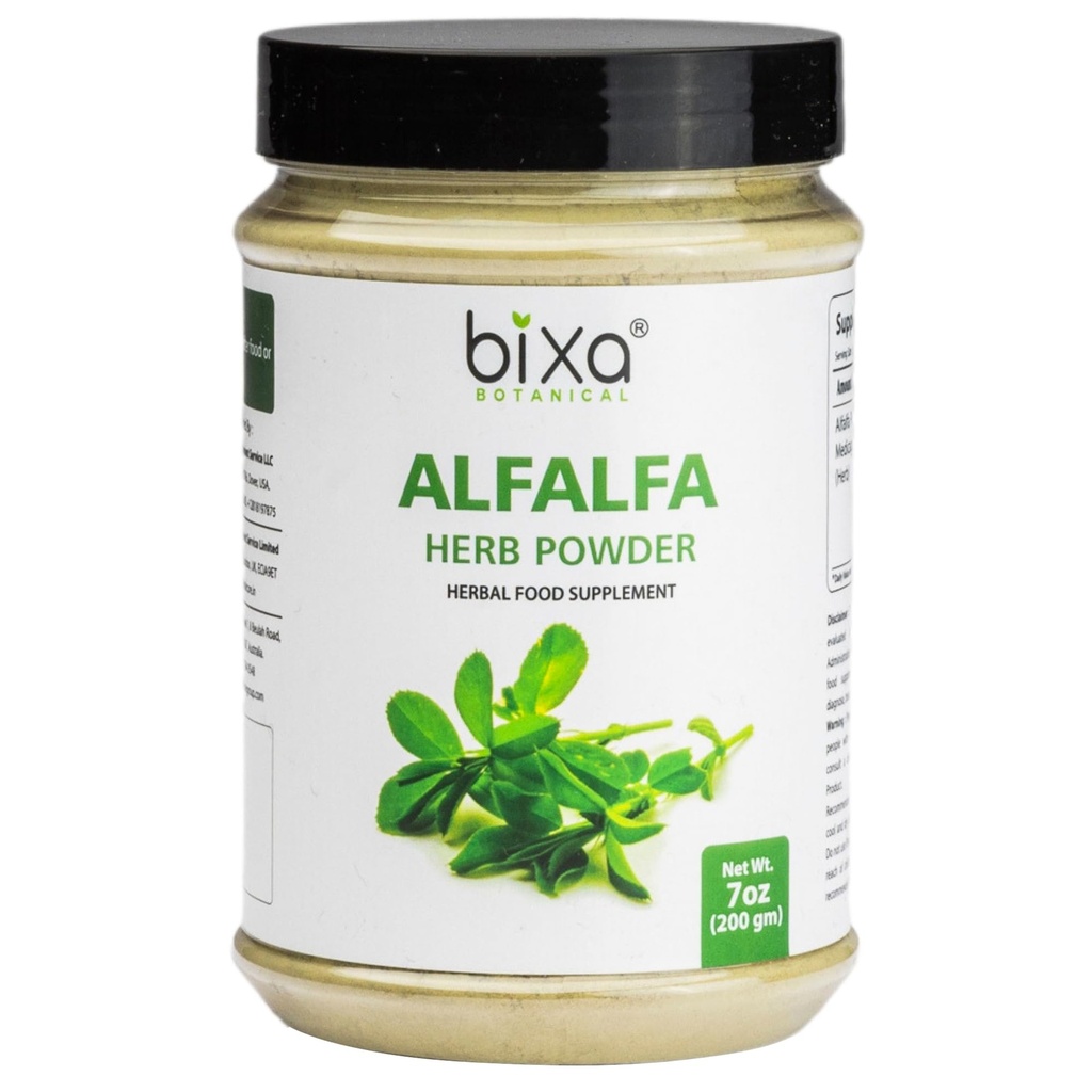 bixa BOTANICAL Alfalfa Powder Pure (Medicago Sativa) Superfood | Ayurveda Natural Taimne täiendus 7 Oz / 200 g