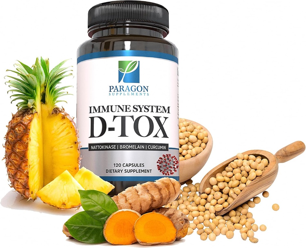 Spike Protein Eemaldamine - Originaalne Spike Detox Valem Nattokinaasi, Bromelain & Curcumin - 3-in-1 Immuunsüsteemi Lisand - Mitte-GMO, Vegan, Gluteenivaba - Valmistatud USA - 120 kapslit (30 päeva pakkumine)