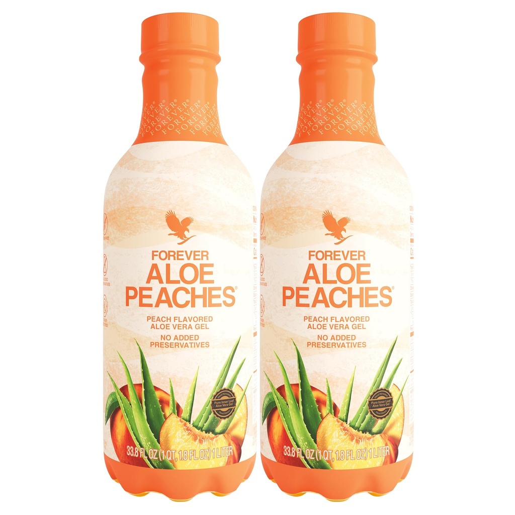 Forever Living - Aloe Virsikud - Puhas Aloe koos tõelise virsikumaitsega - toetab seedimist ja immuunsust - Vegan ja gluteenivaba - 33,8 fl oz (2-Pack)