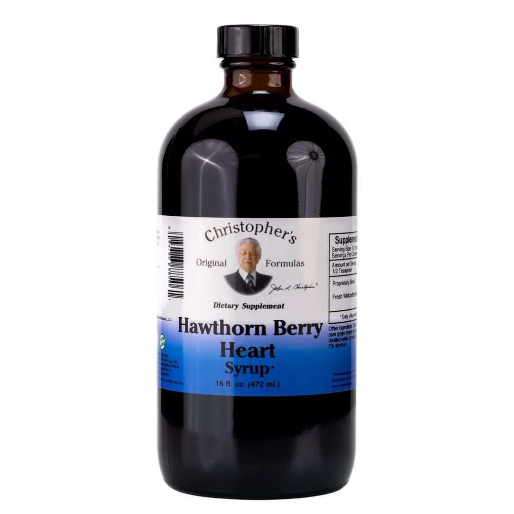 Christopheri originaalvalemid Hawthorn Berry Heart Syrup - 16 fl oz | Natural Herbal Blend for General Wellness