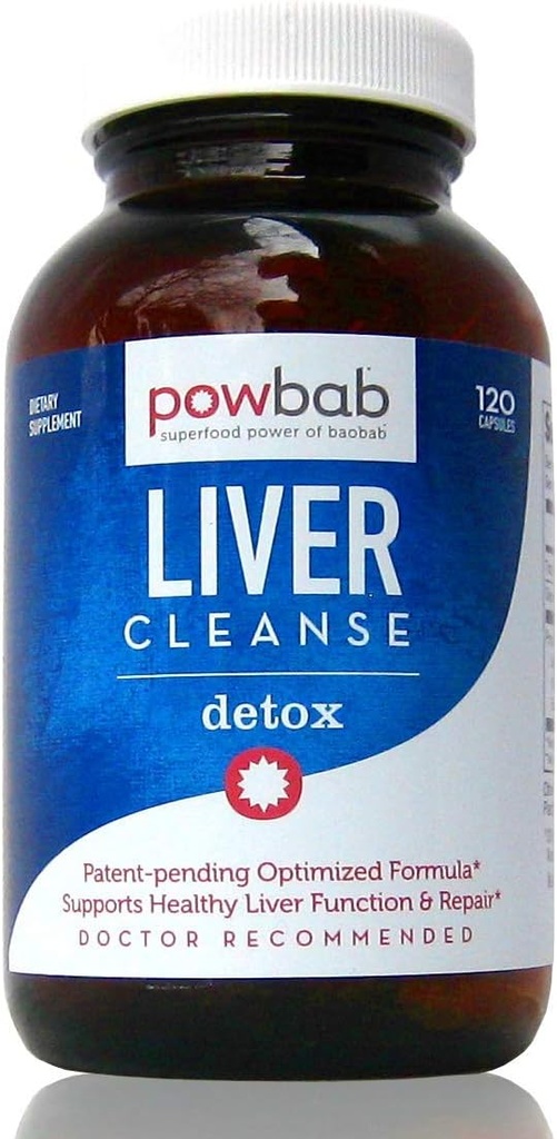 Powbab Maksapuhastusdetox. #1 Patent-Pending Optimized Repair Formula. Maksa Md Focus Research koos Organic Baobab, Beet Root Powder ja Goji. Beats Milk Thistle Silymarin & Dandelion (120 kapslit)