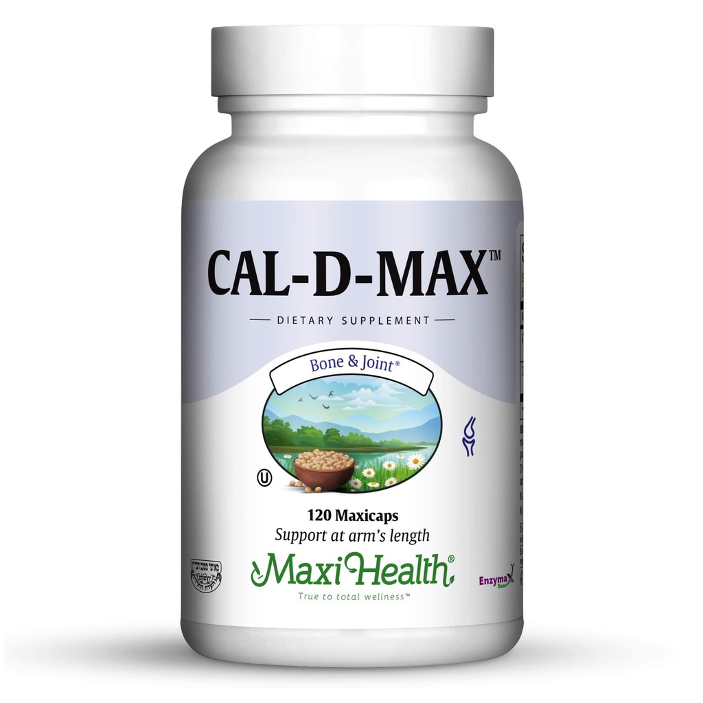 Maxi Health Cal-D-Max - kaltsiumtsitraat - D3-vitamiiniga - luu tugi - 120 kapslit - Kosher