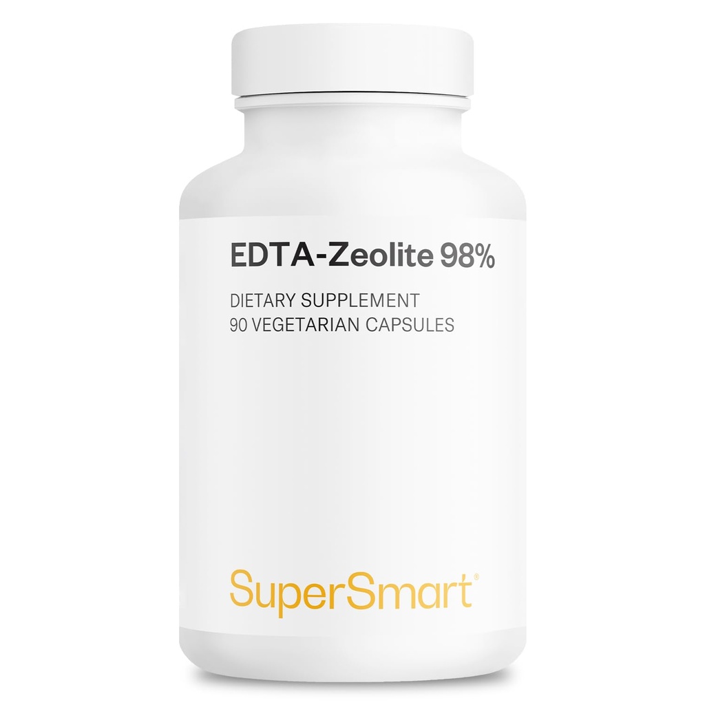 Supersmart - EDTA tseoliit 98% (täiustatud valem) - piimaohaka ja peterselliga - suure tugevusega toidulisand | valmistatud USAs | Mitte-GMO & Gluteenivaba - 90 taimekapslit