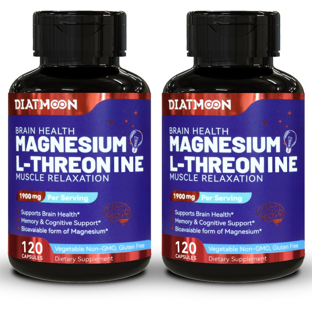 Magnesium L-Threonine Capsules, 1900mg Magnesium Threonine Supplement, Magtein, Sleep and Cognitive Support, Non GMO, Gluten Free - 240 Veg Capsules