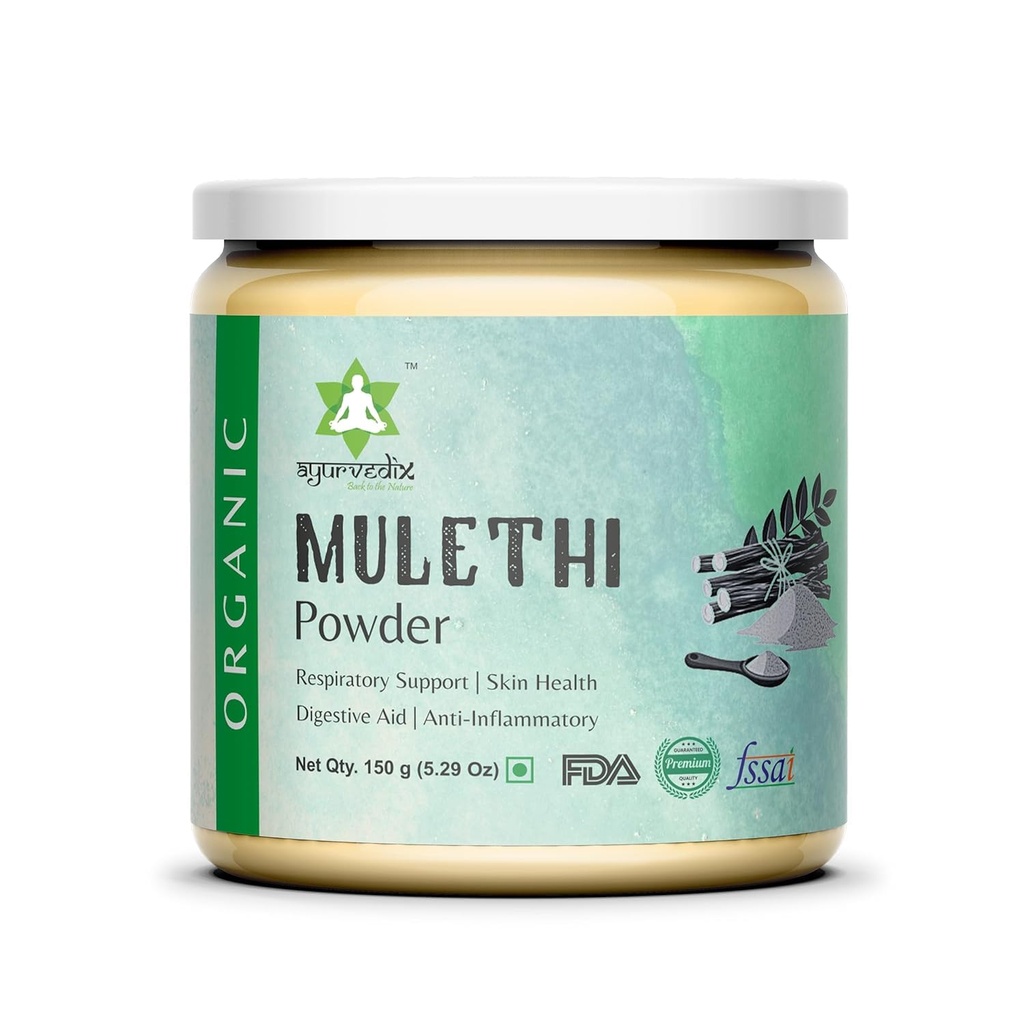 Orgaaniline lagrits Juurepulber Mulethi pulber , taimsed toidulisandid tervisliku kõhu limaskesta ja seedetrakti toetamiseks - Mitte GMO , Gluteenivaba - Glycyrrhiza Glabra - 150 gm/ 5, 29oz