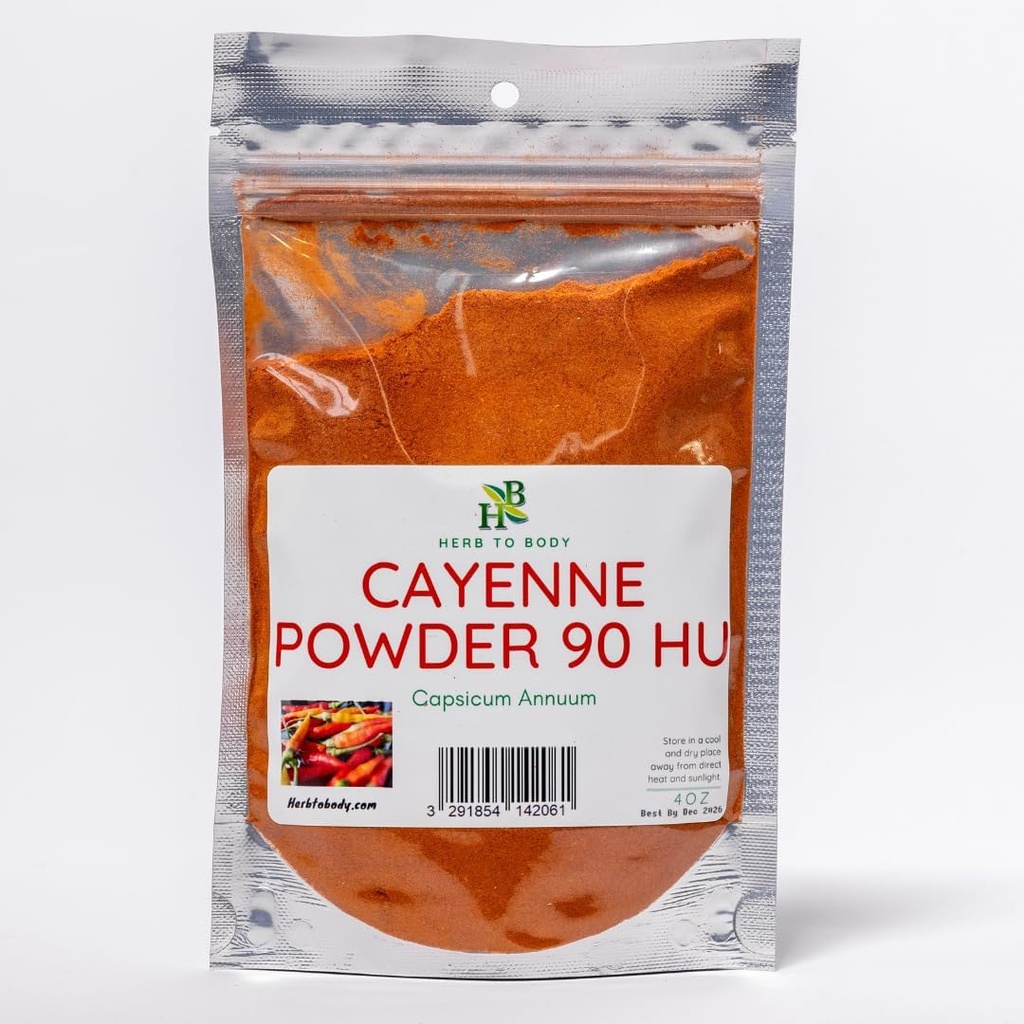 Herb To Body Cayenne Pulber 90 HU | Capsicum Annuum | Wildcrafted | 4oz