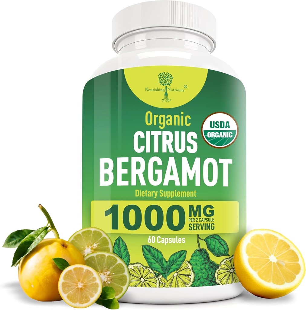 Orgaaniline Citrus Bergamot Supplement - Ainult USDA, kardioloog Formuleeritud 200+ teaduslikud uuringud - 1000mg - patenteeritud ekstrakt, süda, kolesterool, ja Lipid - Itaalia Bergamot High Polyphenols 60caps