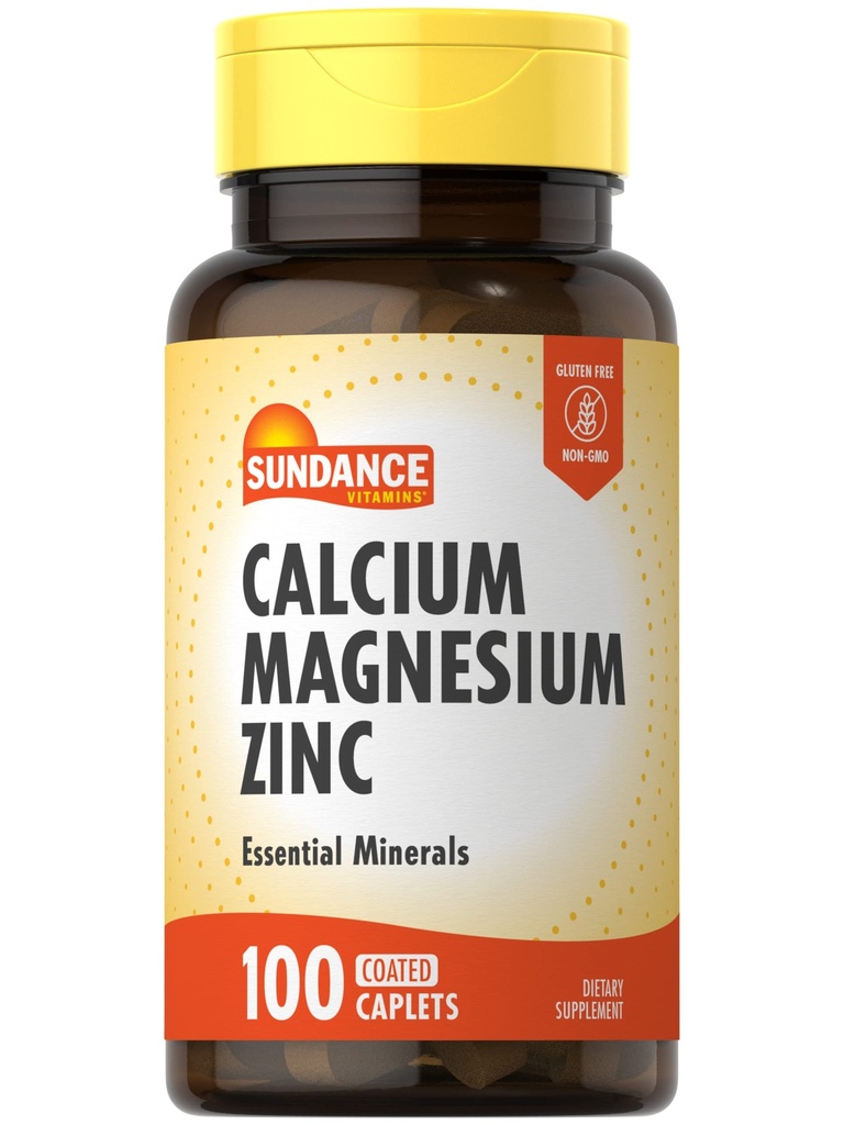 Sundance Kaltsium Magneesium Tsink | 100 Kapslit | Olulised Mineraallisandid | Taimetoitlane, Mitte-GMO ja Gluteenivaba valem