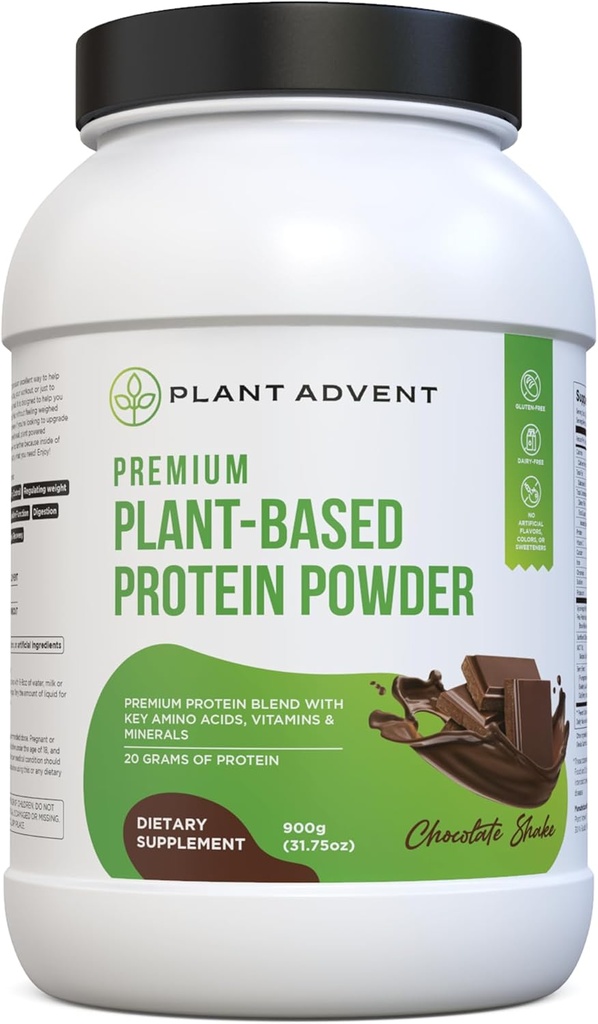 Premium taimepõhine valgupulber - 100% vegan, kunstlikud maitsed puuduvad, gluteenivabad ja piimavabad (2 naela, šokolaadi raputamine)