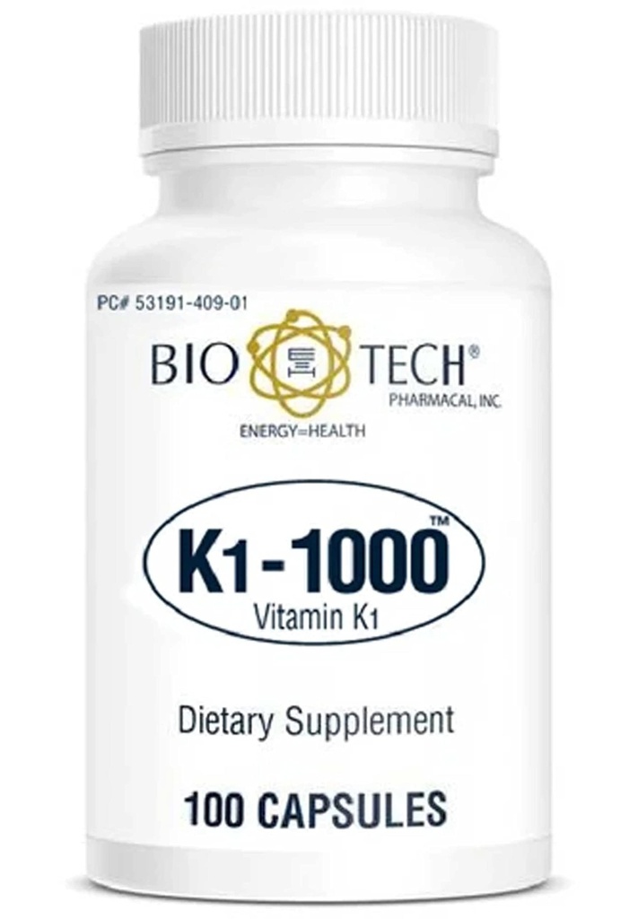 K1- 1000 ( K-vitamiin1) 100 kapslit - 3 pakendit - Bio- Tech Pharmacal