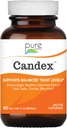Pure Essence Candex Supplement - Pärmide ülekasvu täiendus seedetrakti ensüümidega, pärmseente infektsioon Probiootiline ravi meestele ja naistele - 80 kapslit