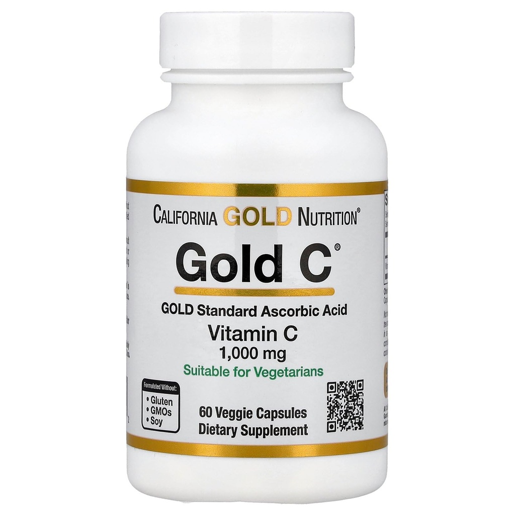 California Gold Nutrition Gold CTM, USP-klassi C-vitamiin, 1000 mg, 60 köögiviljakapslit