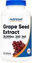 Nutricost Grape Seed Extract 28,000mg, 240 Kapsel - Non-GMO, Gluteenivaba, Taimetoitlane Sõbralik
