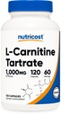 Nutrikost L-karnitiin Tartraat 1000 mg, 120 kapslit - 500 mg kapsli kohta (60 portsjonit)
