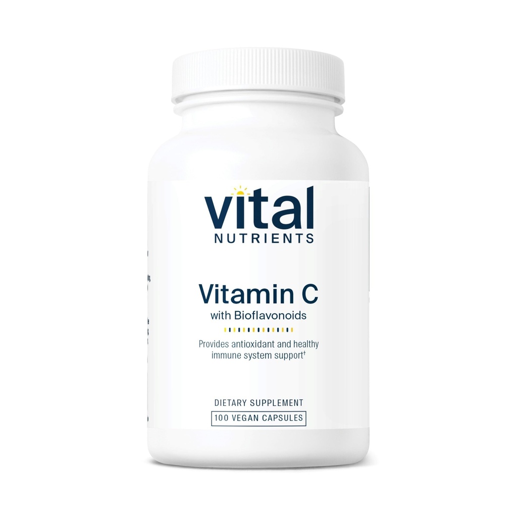 Vital Nutrients Vitamin C with Bioflavonoids - Vegan Supplement for Immune Support* - 1000mg Vitamin C and 500mg Citrus Bioflavonoid - Gluten, Dairy and Soy Free - Non-GMO - 100 Capsules