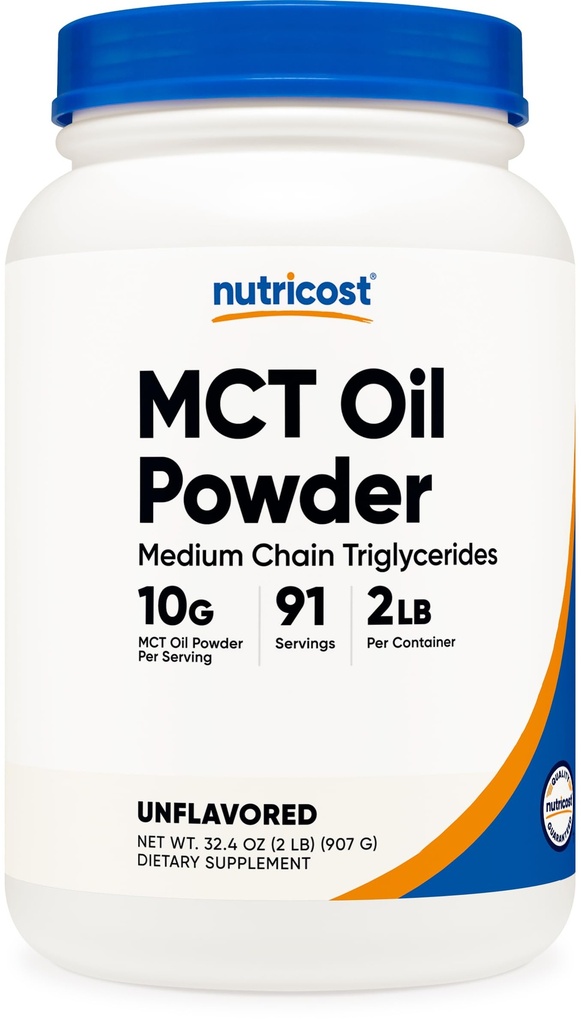 Nutricost Premium MCT õlipulber - parim Keto, Ketoos ja Ketogenic Dieet - Mitte-GMO ja gluteeni vaba ... (2 LB (maitsestamata))
