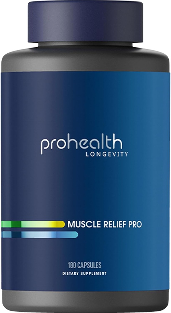ProHealth Joint & Muscle Relief Pro - Glükoosamiin Kondroitiin, kurkum, magneesium, MSM, õunhape, boswellia. Täiendus, mis aitab vähendada lihaste ja liigeste ebamugavust ja magada paremini (30 serveerimist)