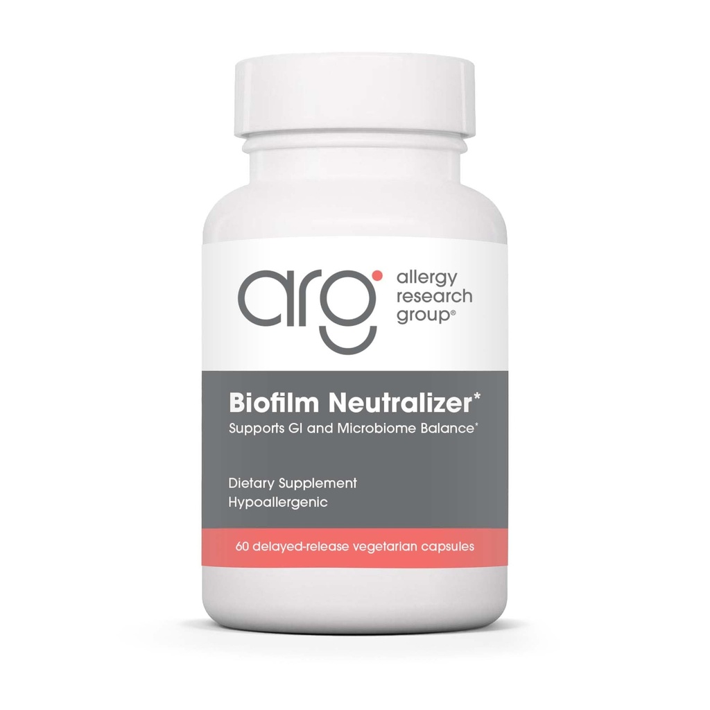 Allergia uurimisrühm Biofilm Neutralisaator - Biofilmi kaitse, EDTA lisand, proteolüütilised ensüümid, serrapeptaas, taimetoitlased kapslid - 60 krahv