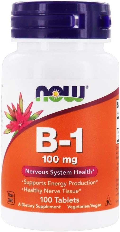 Nüüd toidud Vitamiin B-1 (tiamiin), 100 tabletti / 100 mg (pakk 2)