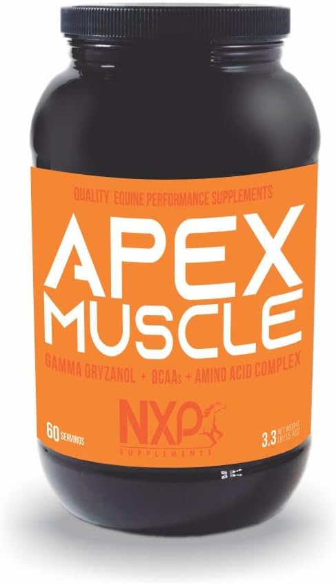 APEX Lihaskude, keha ja tugevuse ehitaja hobustele - energia, vastupidavus, vastupidavus, taastumistoetus - Gamma Oryzanol BCAA Aminohapped Lüsiin Karnitiin L-arginiin AKG 3,3 lb (60 Servings)