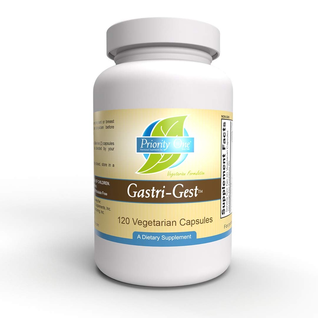 Priority One Vitamins Gastri Gest 120 Vegetarian Capsules - Powerful Combination of Plant enzymes that Help Maintain Healthy Digestion and intestinal Enzyme Activity.*