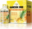 GREENPEOPLE 7-in-1 Magneesiumtsitraat Vedelik, magneesiumtsitraat Toidulisandid Jook 280mg Magneesium, Tsink, Bromelain, C-vitamiin D3 B6, Lihas- ja unetoetus lastele ja täiskasvanutele, 1 fl.Oz (10Pcs)